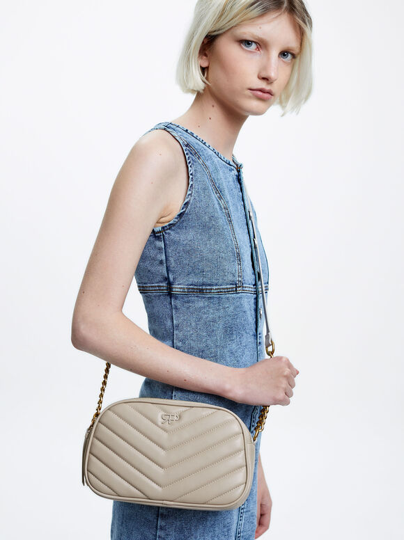 Bolsa de ombro acolchoada - Off-White
