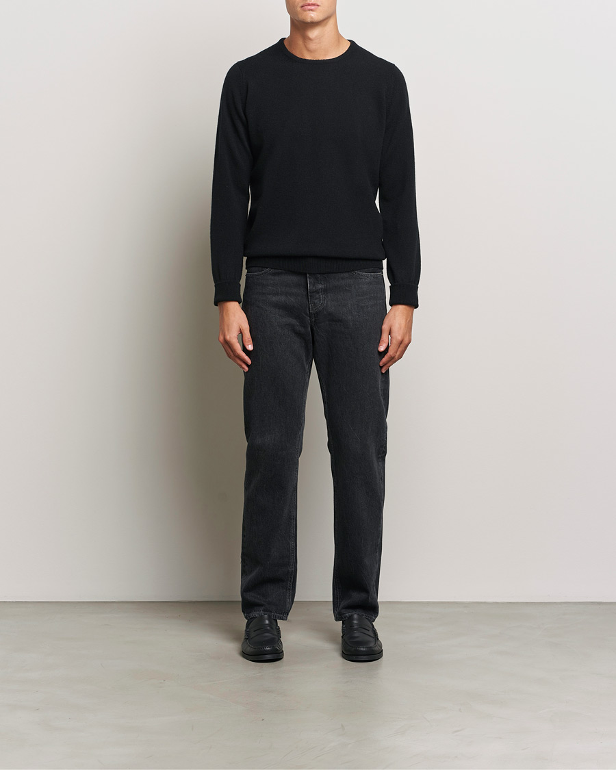 William Lockie Rob Lambswool Crewneck Black