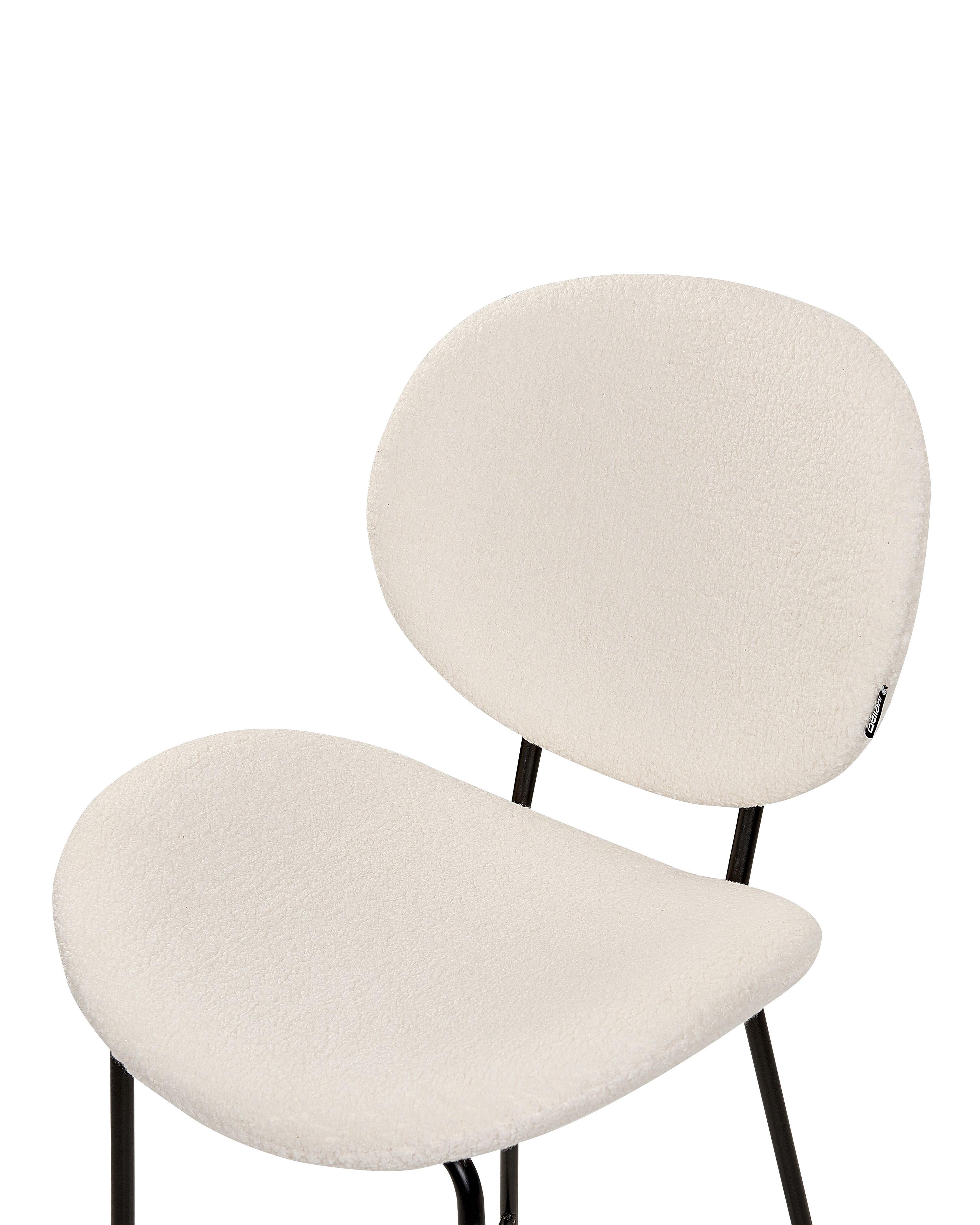 Set van 2 barstoelen LUANA Bouclé Wit