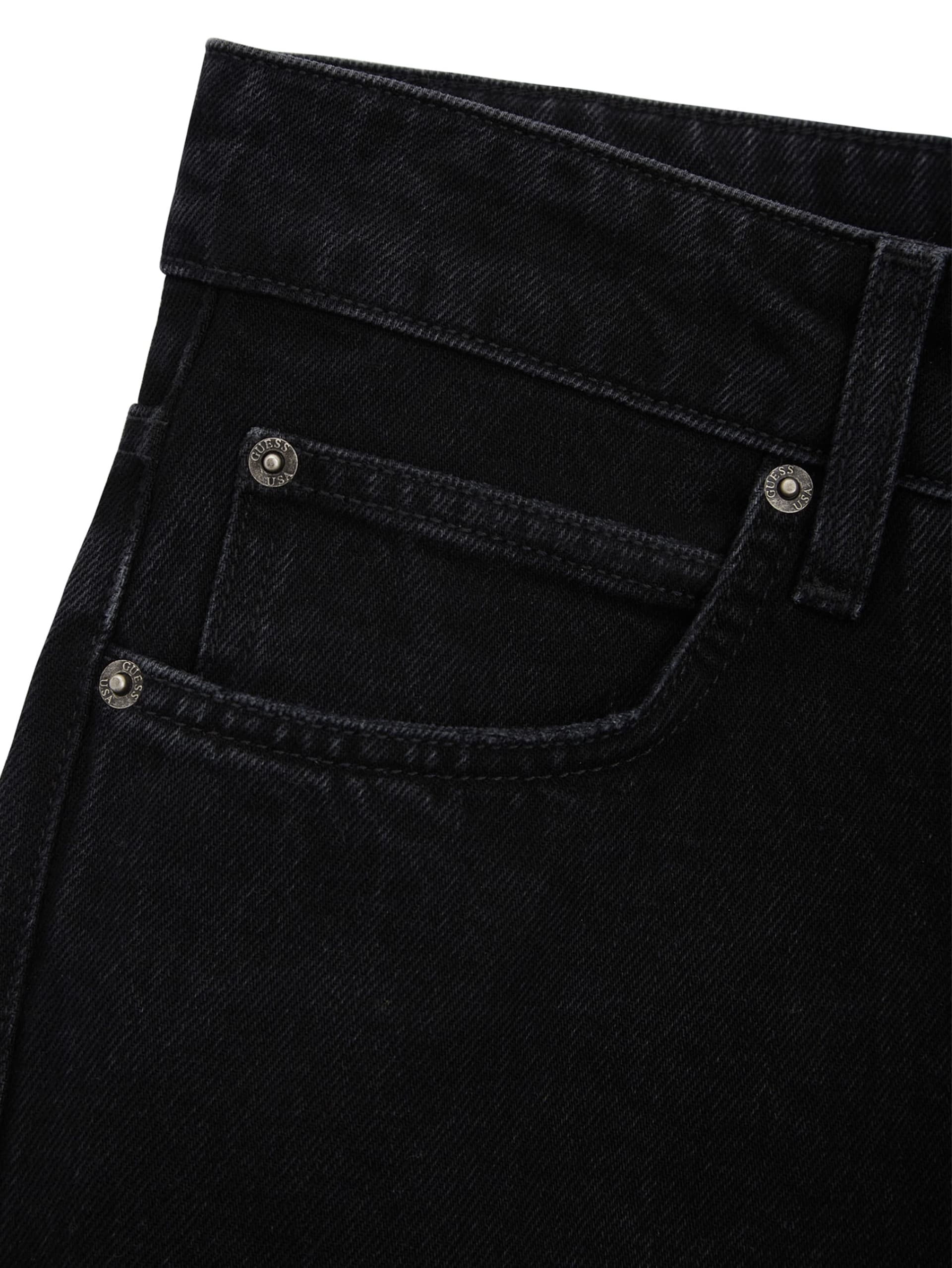 Calça jeans reta preta lavada