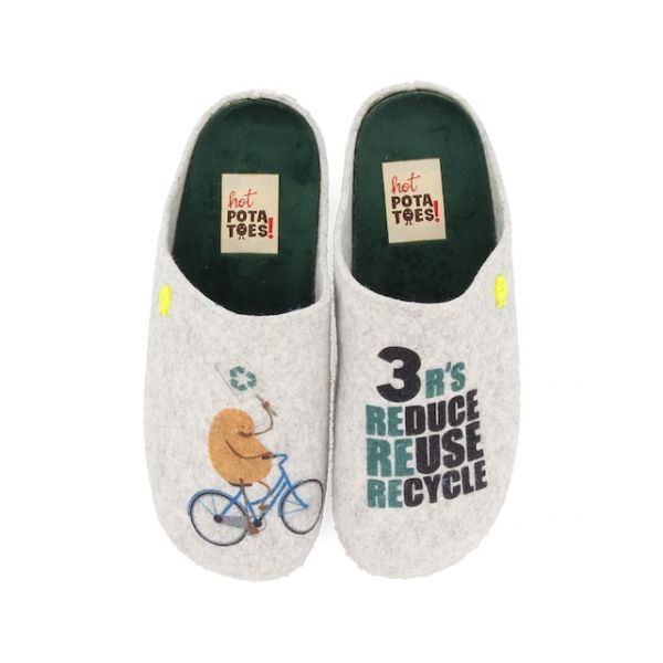 Hot Potatoes Pantufas Femininas Cinzento Tipo Babucha 41 - MP_0552778_67833Gris