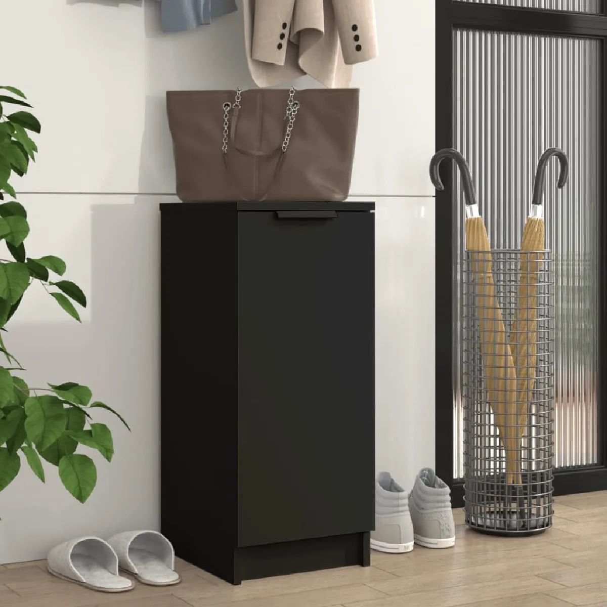 vidaXL Armoire à chaussures - Noir