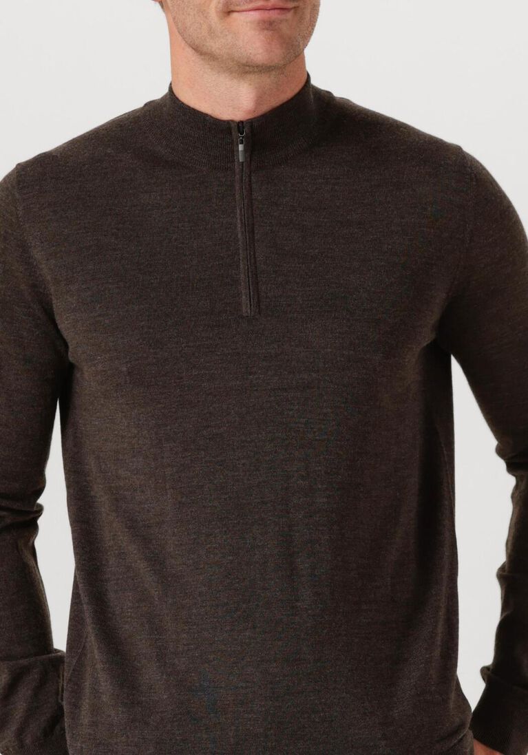 bruine stefano lauran trui half zip anders