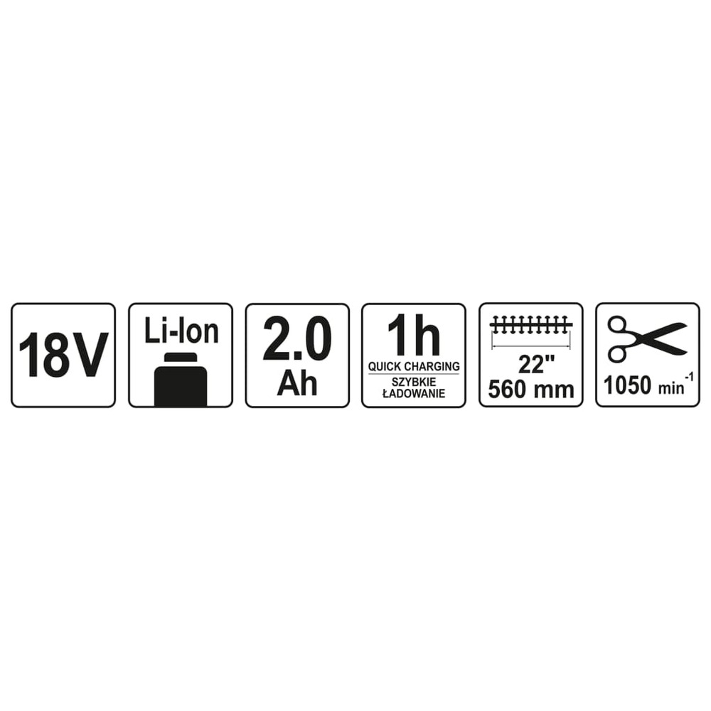 Taille-haie avec batterie li-ion 2,0ah 18v 560 mm