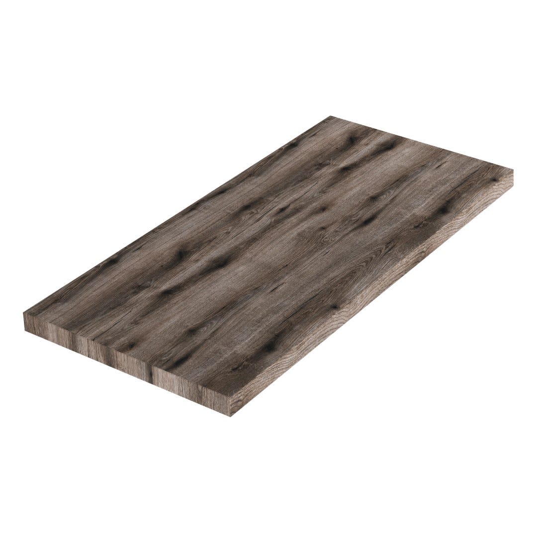 100cm planchet voor opzetwastafel in donker eikenhoutlook
