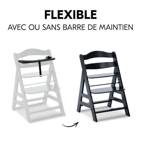 Chaise haute Alpha+ - Noir - HAUCK