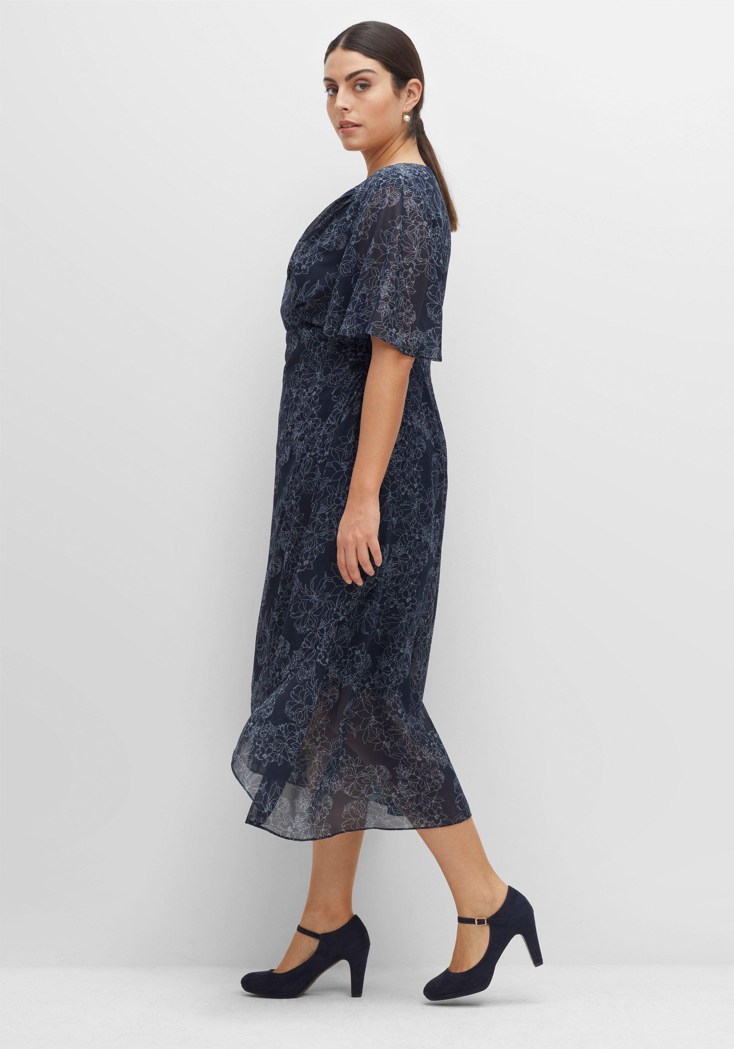 Chiffonkleid in Wickeloptik, mit Alloverprint