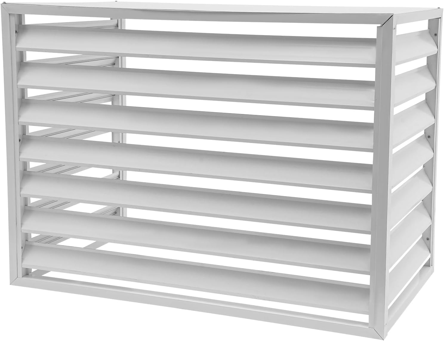 Klimaanlage Abdeckung, 110 x 60 x 80 cm, Wärmepumpe Verkleidung, Abdeckung Klimaanlage Außengerät, Schutz für Außengerät (Weiß)