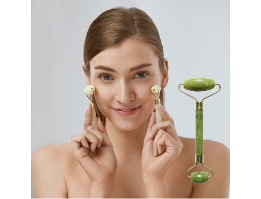 SUN&SIA - Set 2 masseurs visage en pierre de jade vert