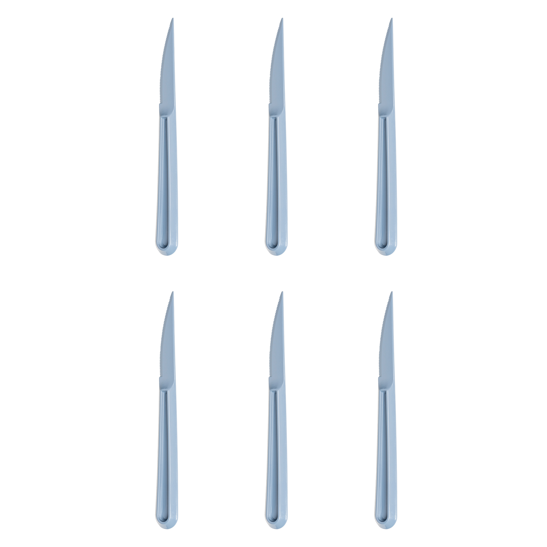 Mehrweg Kunststoffmesser - blau - 6-teilig