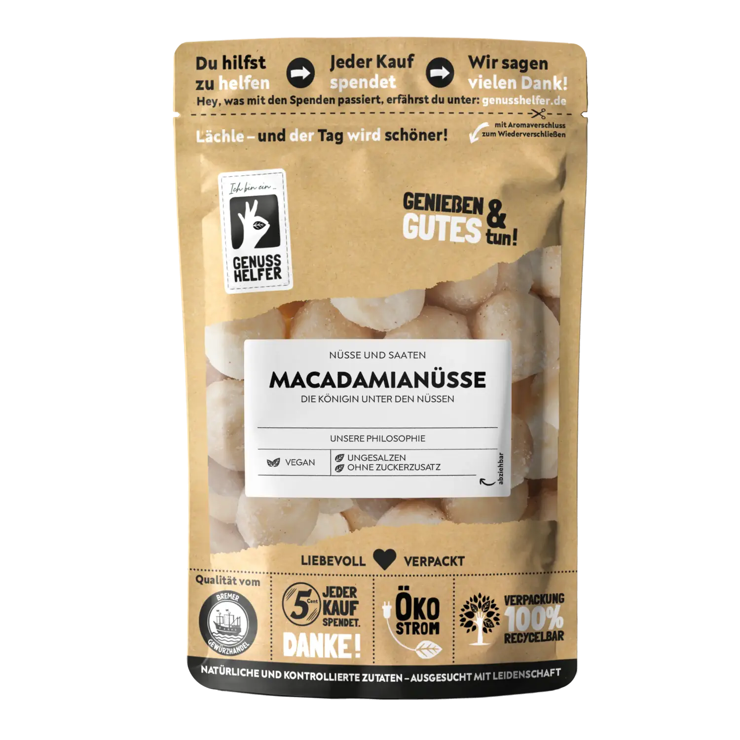Macadamianüsse, ungesalzen