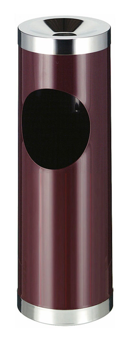 PROREGAL Ronde metalen combinatie-asbak met ovale opening 30 liter HxØ 72 x 24 cm Bordeaux x