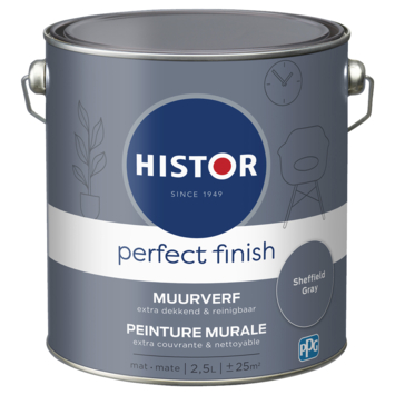 Histor Perfect Finish muurverf mat Sheffield Grey 2,5 liter