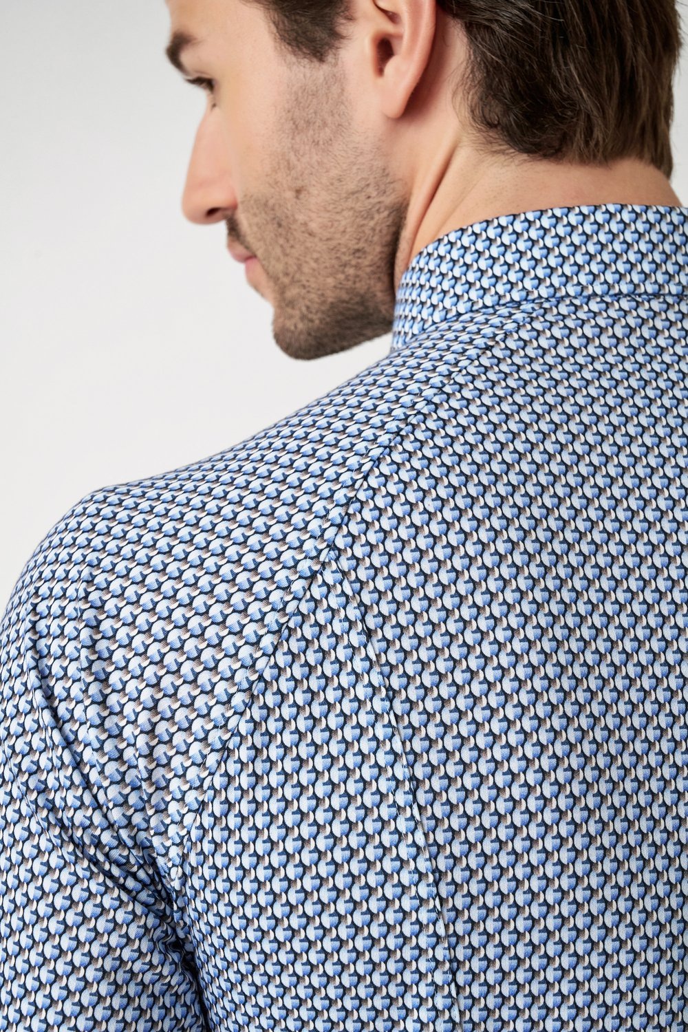 DESOTO Langarmhemd »Jerseyhemd Casual Kent langarm« Flexibler Stretch, mit modischem Allover-Print