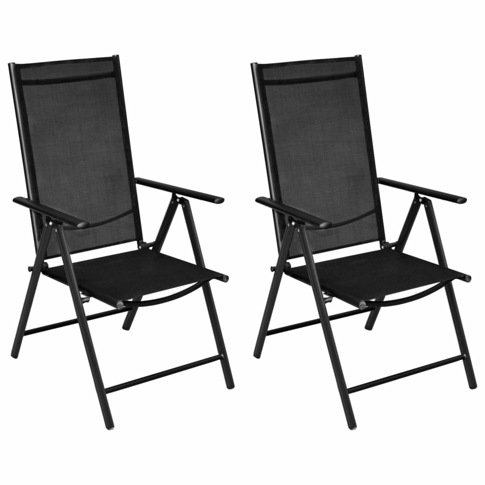 Mobilier de bistro 3 pièces aluminium et textilène noir