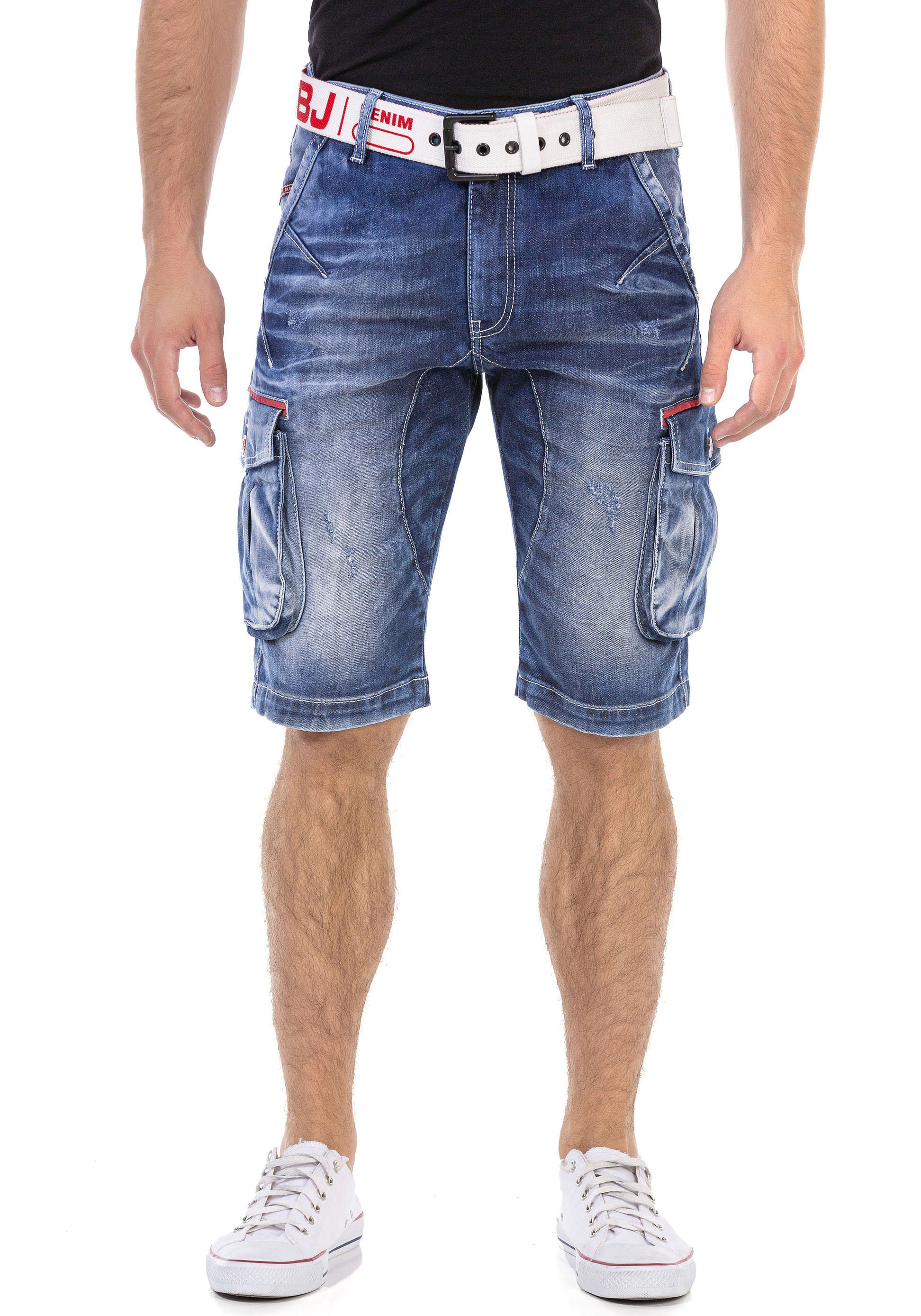 Cipo & Baxx Jeansshorts in Denim , mit Cargotaschen