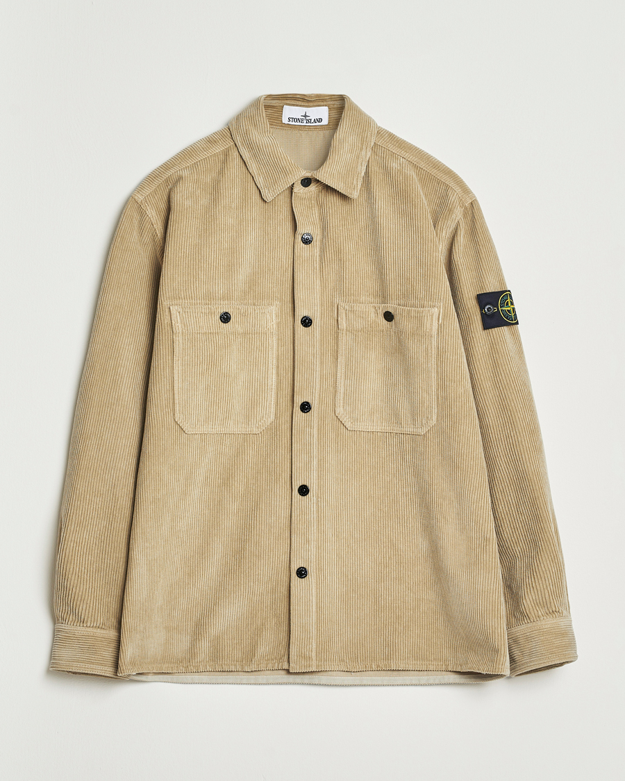 Stone Island Organic Cotton Cord Overshirt Beige