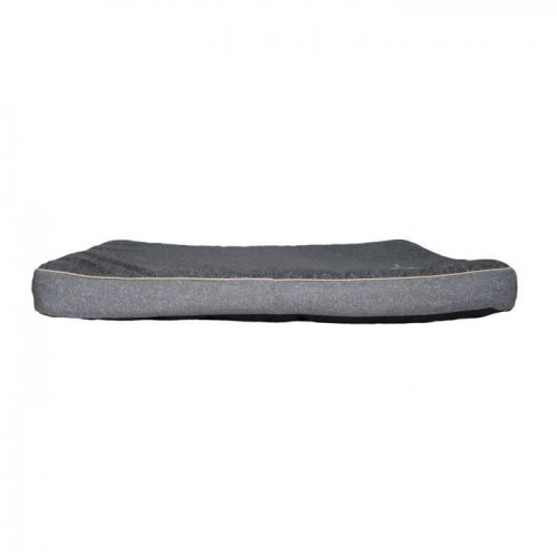 Cama retangular acolchoada Tyrol cinza para cães de grande porte.