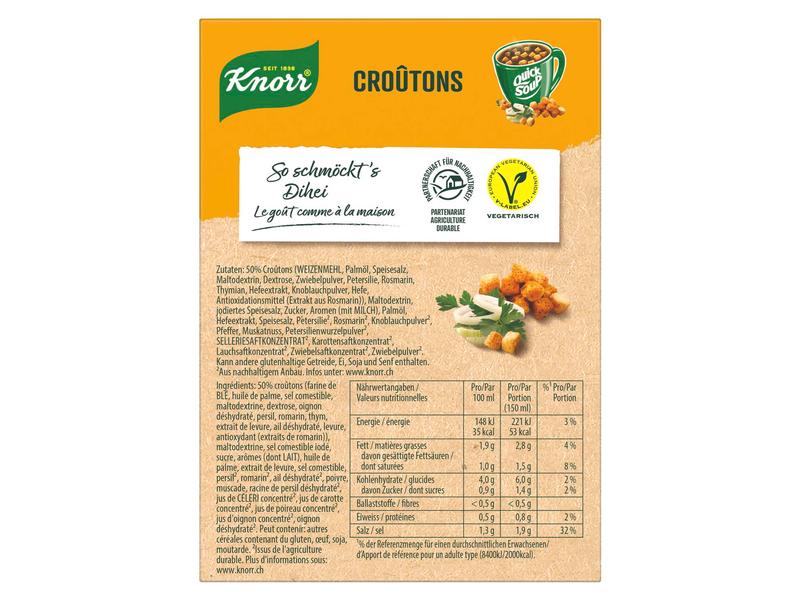 Knorr Quick Soup Croûtons 3 Portionen Bouillon mit Croûtons