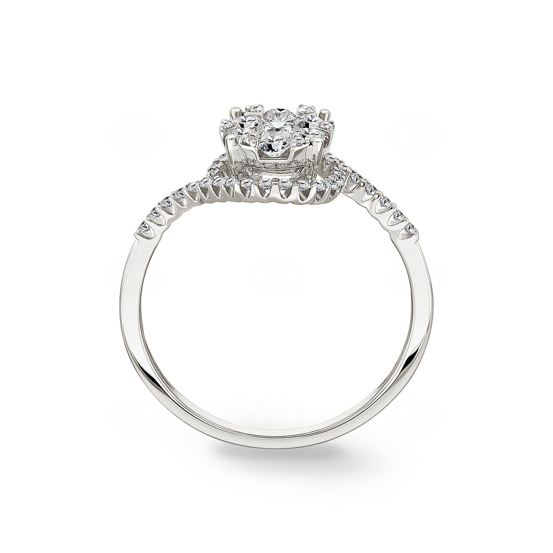 0.50 Karat Diamanten Halo Verlobungsring 750/18 K Weissgold