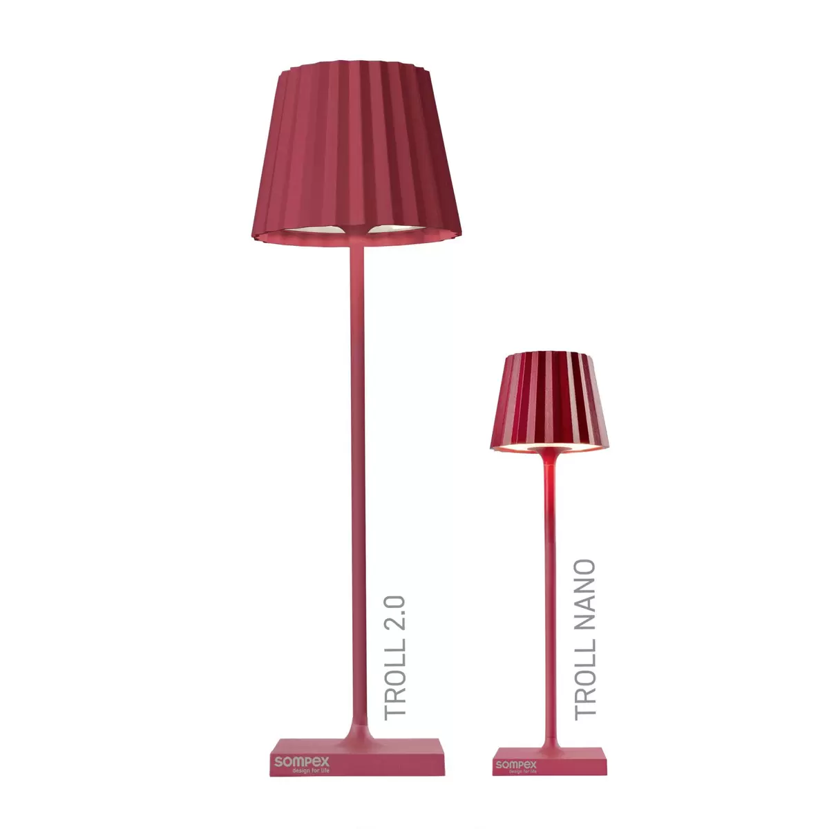 Tischleuchte Sompex Troll nano rot Rot