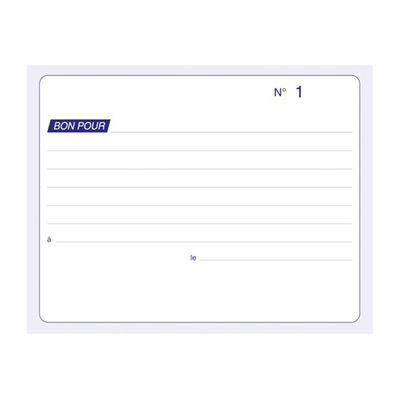 ELVE - Manifold Carnet de Bons pour - 50 dupli - 10,5 x 14 cm