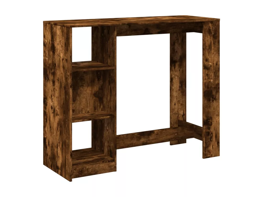 Table de bar avec étagère chêne fumé bois d'ingénierie