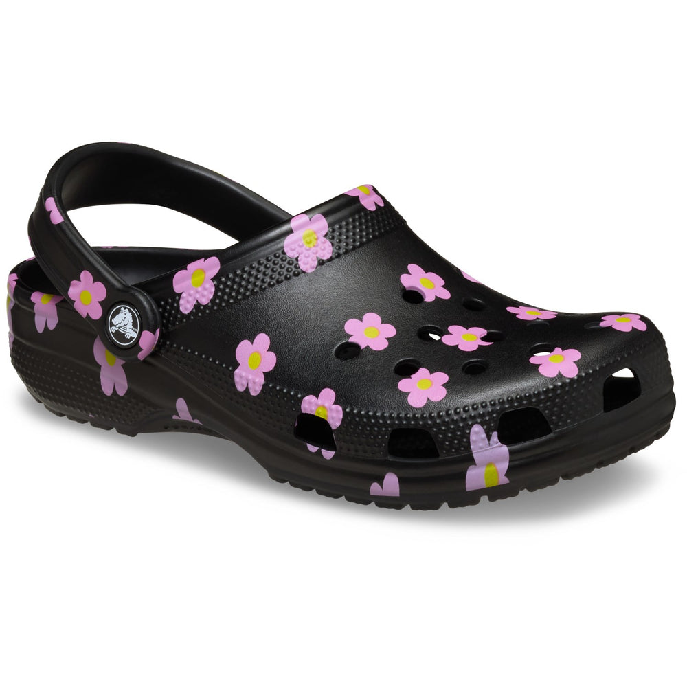Køb Crocs Black Classic Flower Clog K Blk
