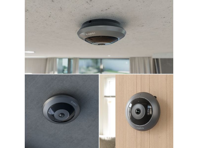 Reolink Netzwerkkamera Fisheye P520 PoE 6MP 360° Panorama Indoor Fisheye-Kamera mit Einbau-Sirene und Zwei-Wege-Audio