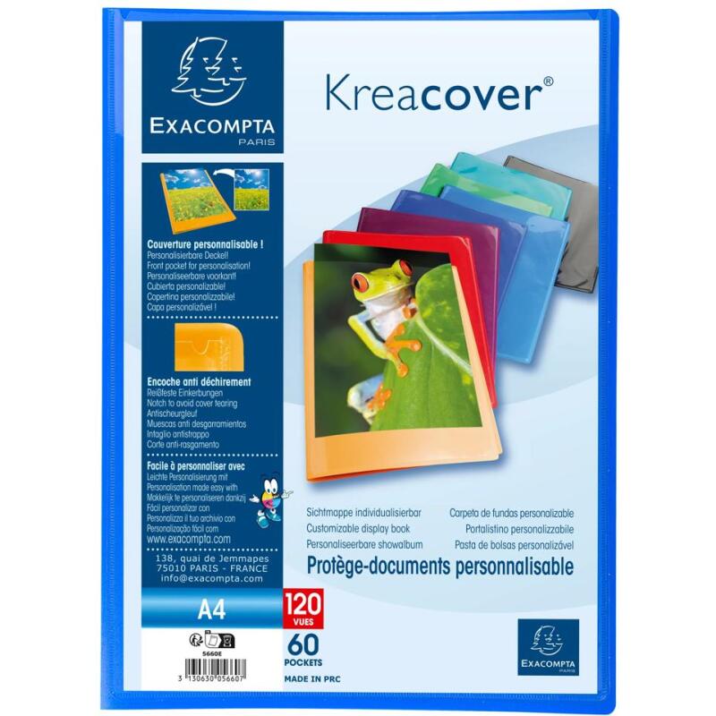 Protège-documents polypropylène semi rigide Kreacover® Opaque 60 pochettes - 120 vues - A4