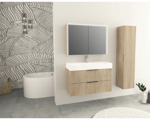 Jungborn QUATTRO/SEDICI hoge kast, BxHxD 35 x 160 x 35 cm, frontkleur tabak eiken mat, 55709