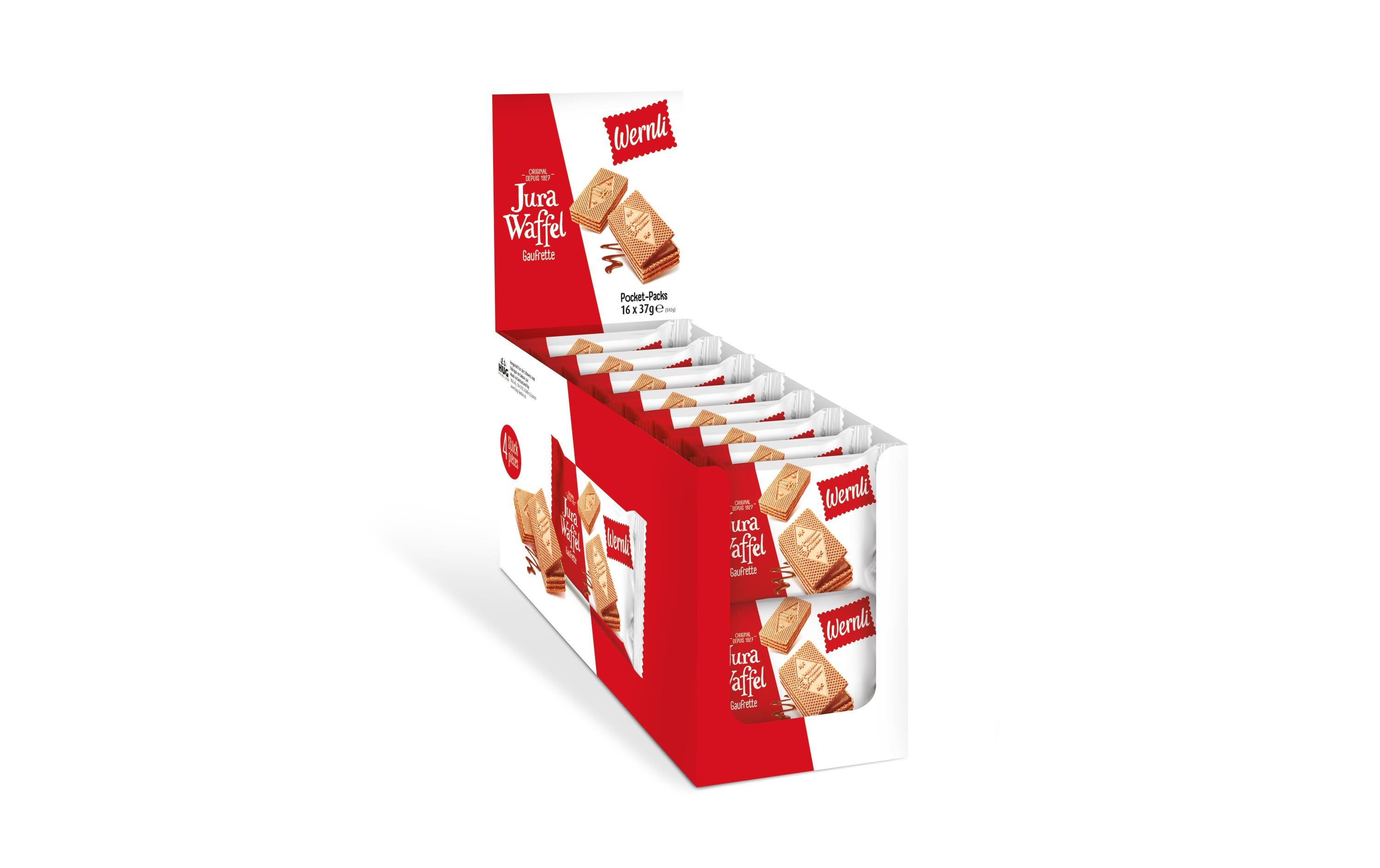 Guetzli Jura Waffel Original Pockets 16 x 37gWaffel mit Kakaocrème-Füllung