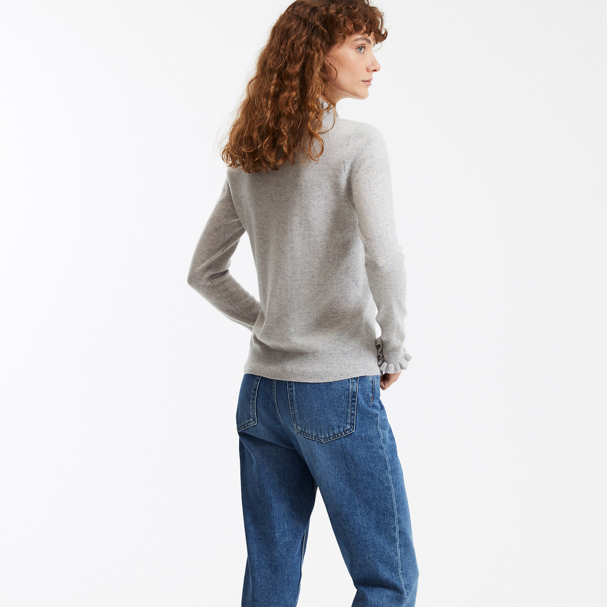 COLEÇÕES LA REDOUTE<br>Suéter com gola alta, lã reciclada e cashmere