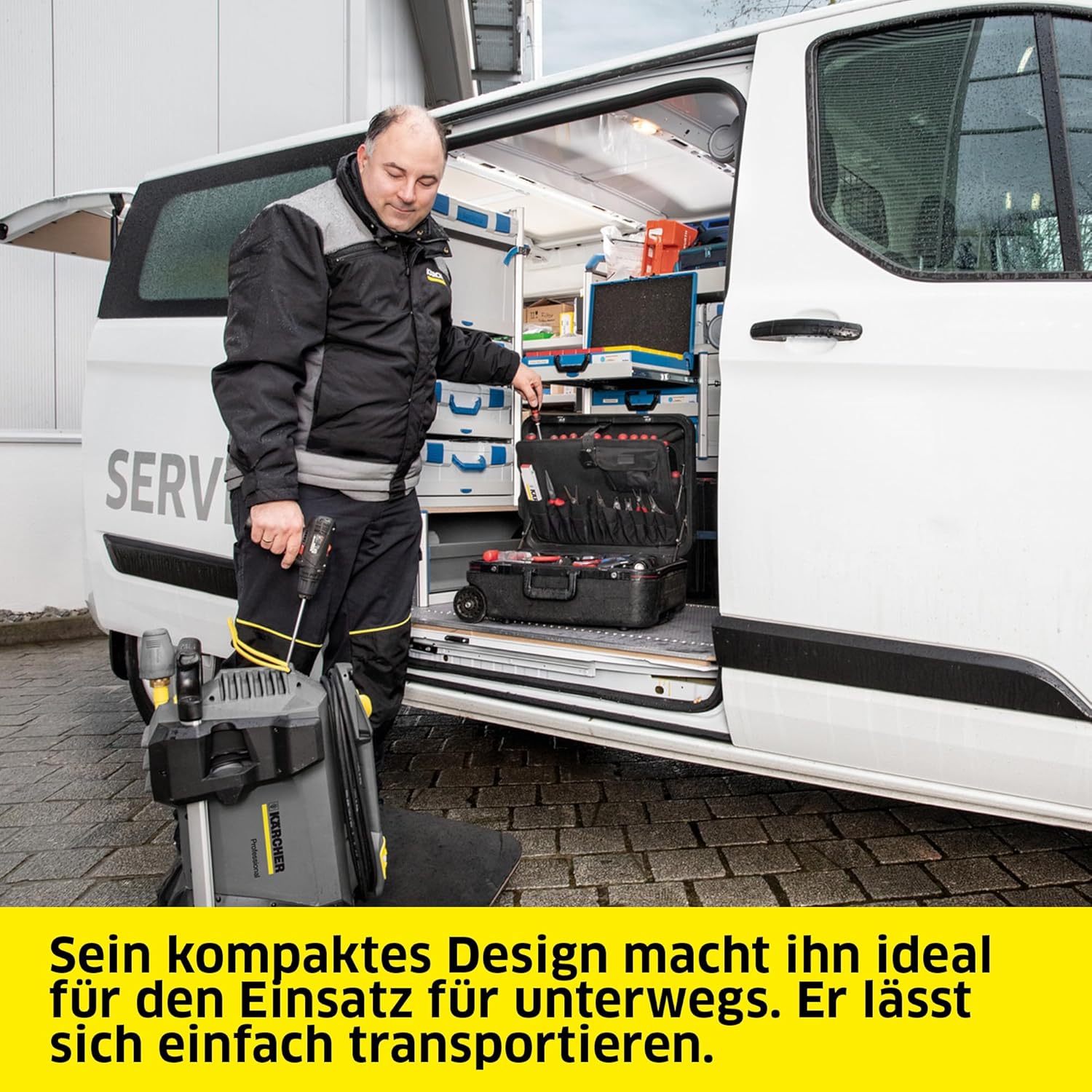 Kärcher Kaltwasser-Hochdruckreiniger HD 6/13 C Plus, Arbeitsdruck: 130 bar, Fördermenge: 590 l/h, Gewicht: 28,8 kg, Schlauch: 10 m, HD-Pistole, Strahlrohr, Dreckfräser
