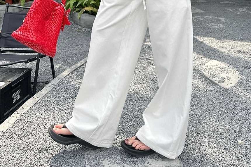 Closette - Hoge taille effen wijde broek