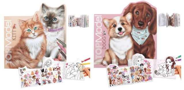 TOPModel Kitty Colouring Book ( 0412713 ) og TOPModel Doggy Colouring Book ( 0412714 )