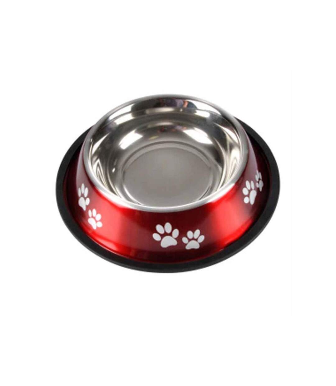 Paris Prix - Gamelle Antidérapante Chien & Chat pattes 25cm Rouge