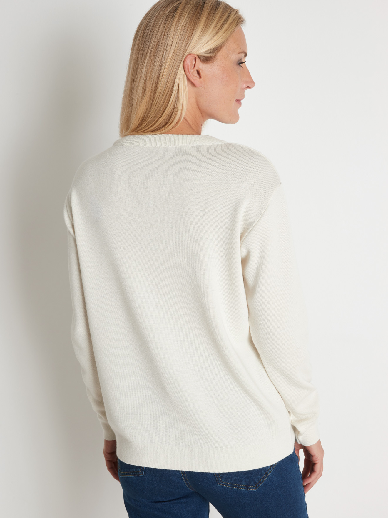 Pull marinière boutonné épaule