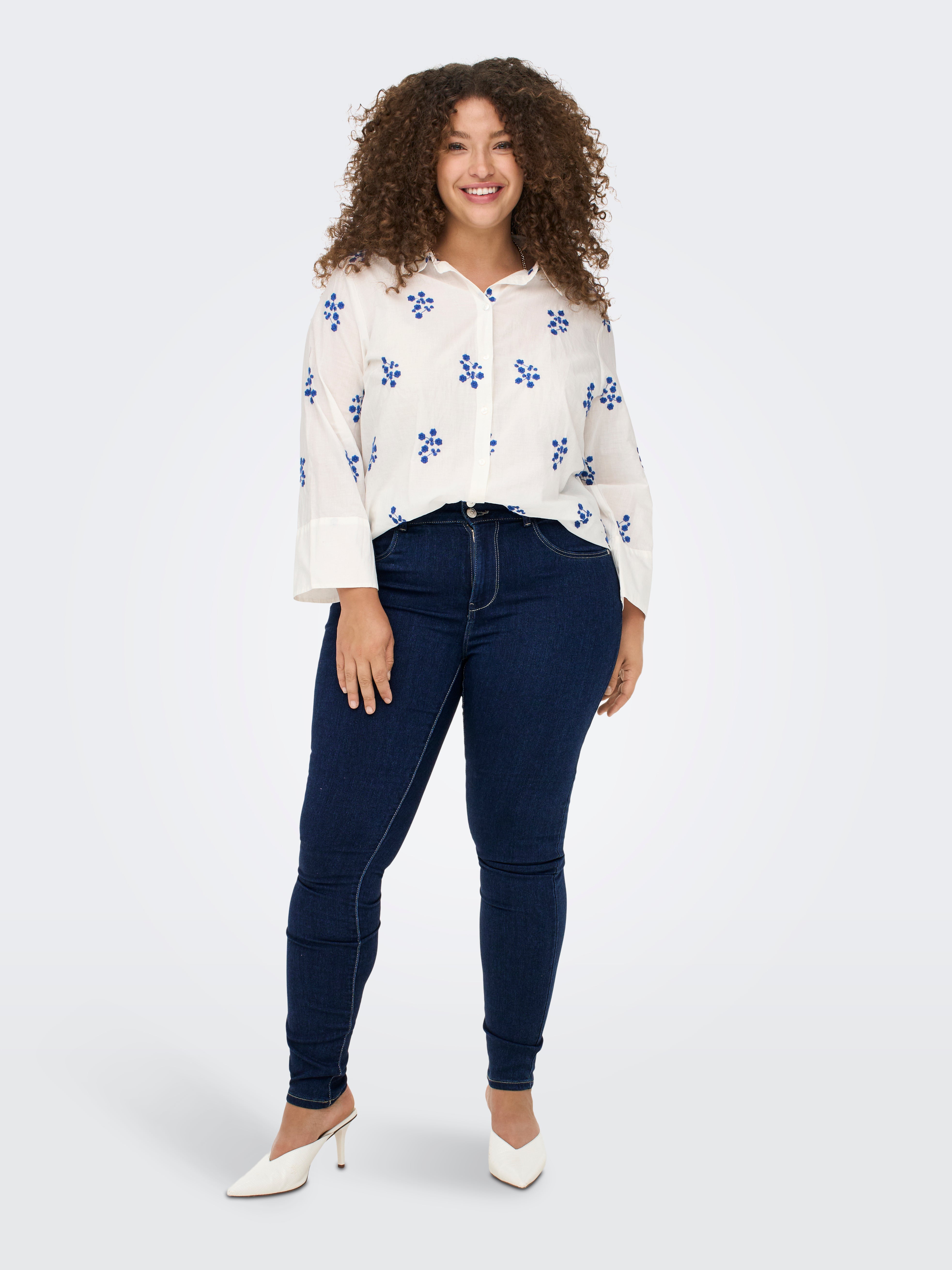 CARSTORM Hohe Taille Skinny Fit Jeans Dark Blue Denim
