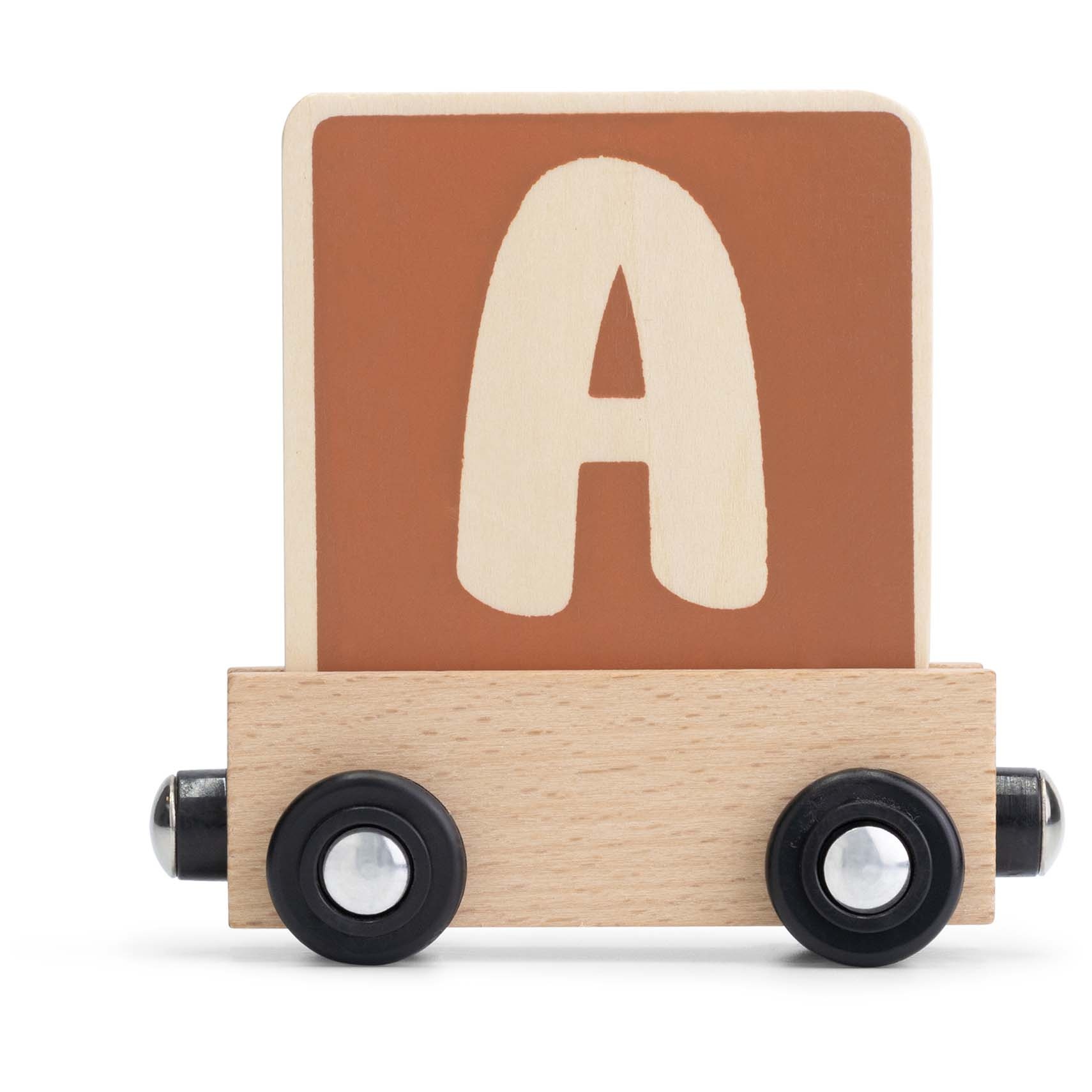 Prénatal houten namentrein letter A Dark Orange Bown - lettertreinen - Prénatal