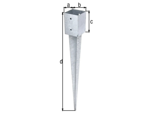 Inrij-grondbus 101 x 101 x 900 mm, thermisch verzinkt