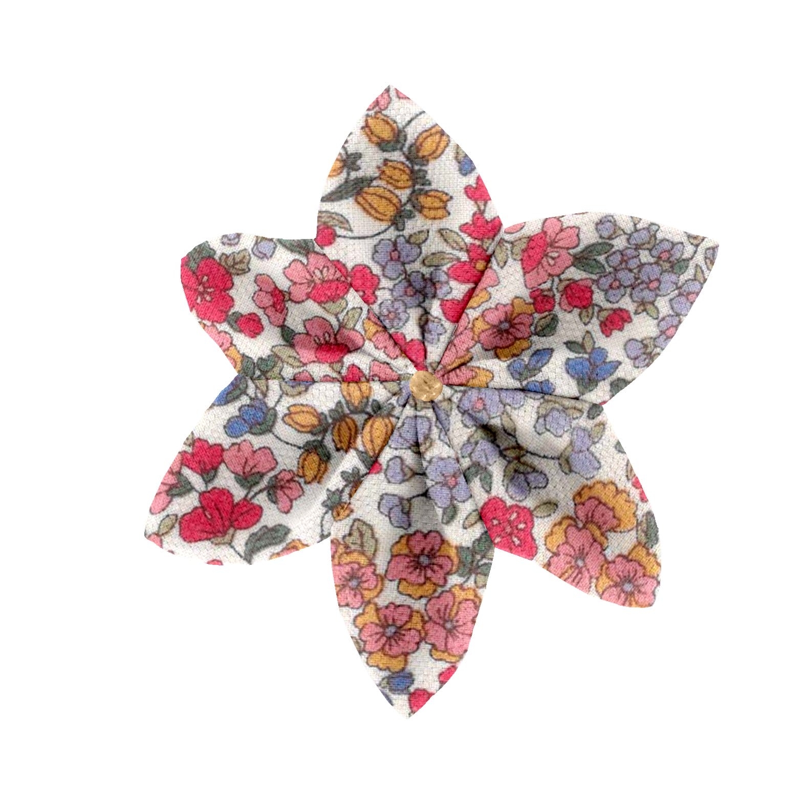 Barrette Fleur Étoile Porcelaine Rosée