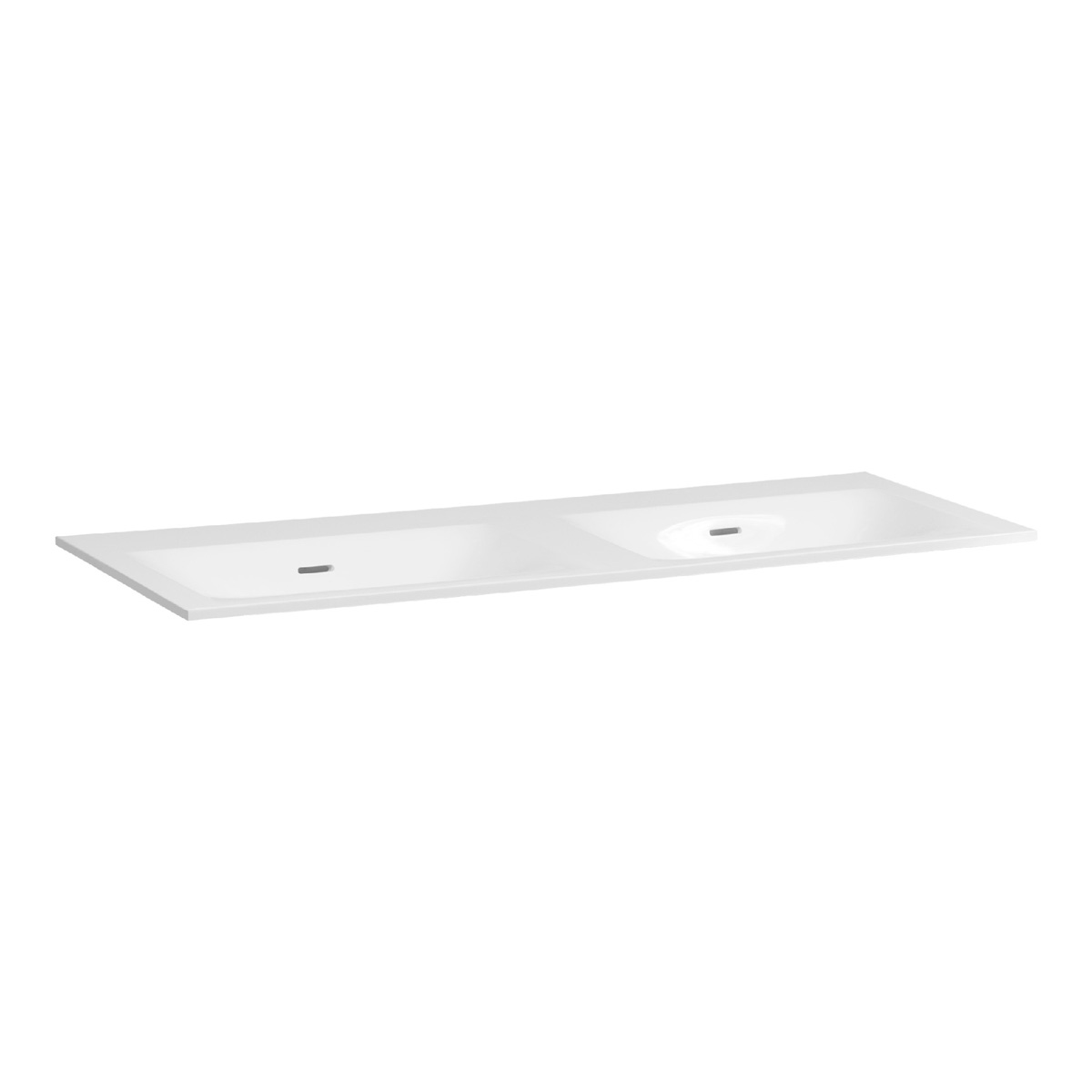Brauer Glacier dubbele wastafel fine stone 120cm zonder kraangaten wit glans