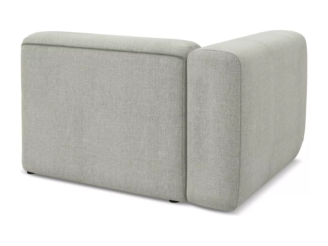 Module avec accoudoirs gauche en tissu chenille - beige - EKAHI