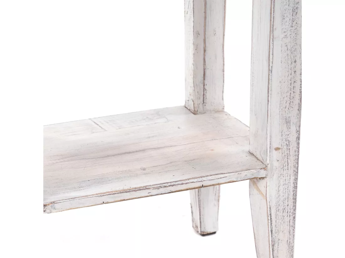 TABLE DE TÉLÉPHONE PLANTE Bois massif en acajou, avec tiroir 05 weiß-natur