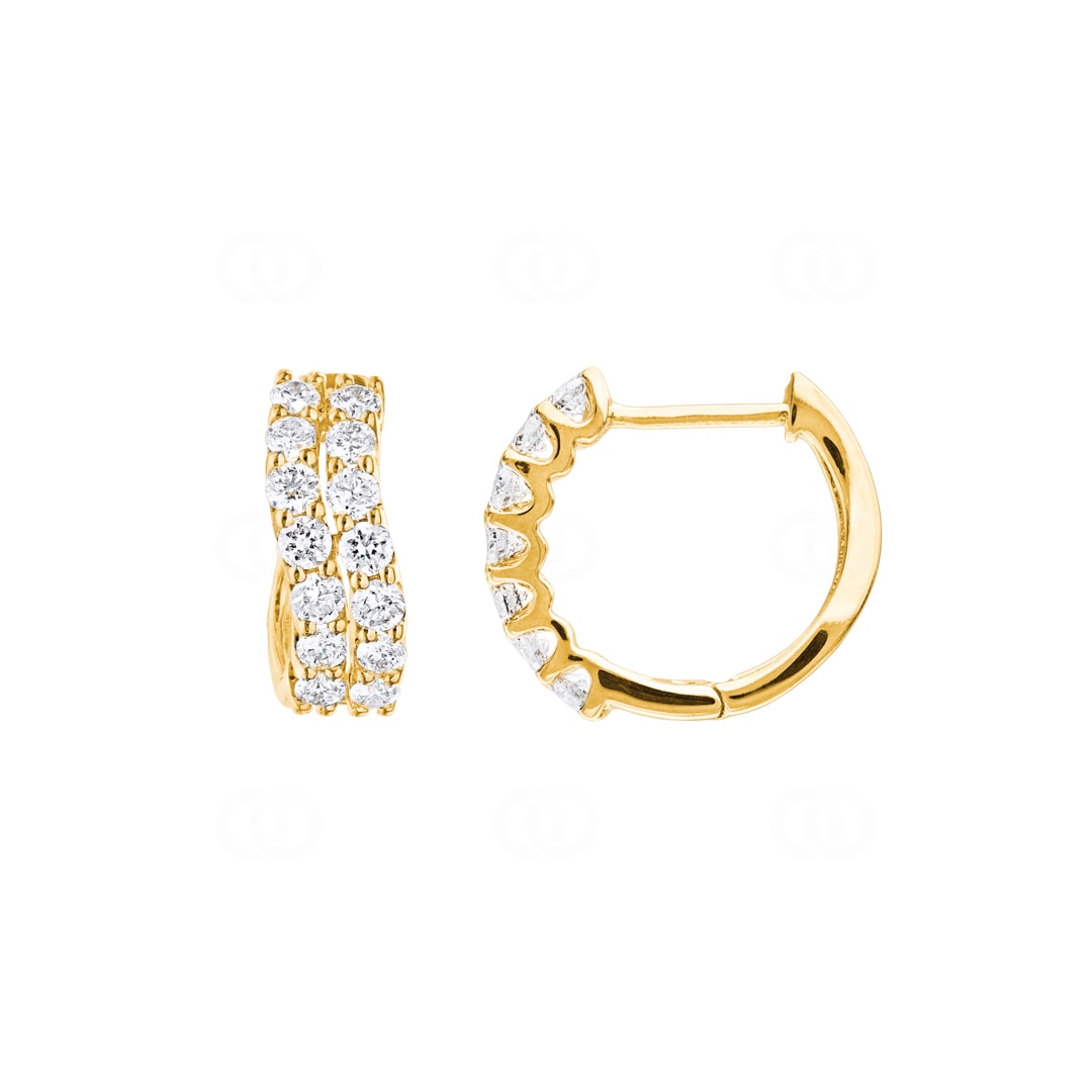 0.76 Karat Diamant-Kreolen 750/18 K Gelbgold