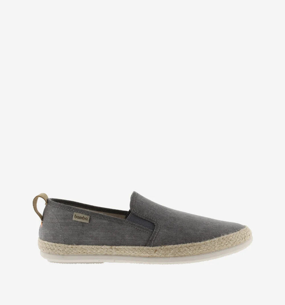 ANDRÉ ÉLASTIQUES TOILE DÉLAVÉE Espadrilles à tirette pour homme GRIS