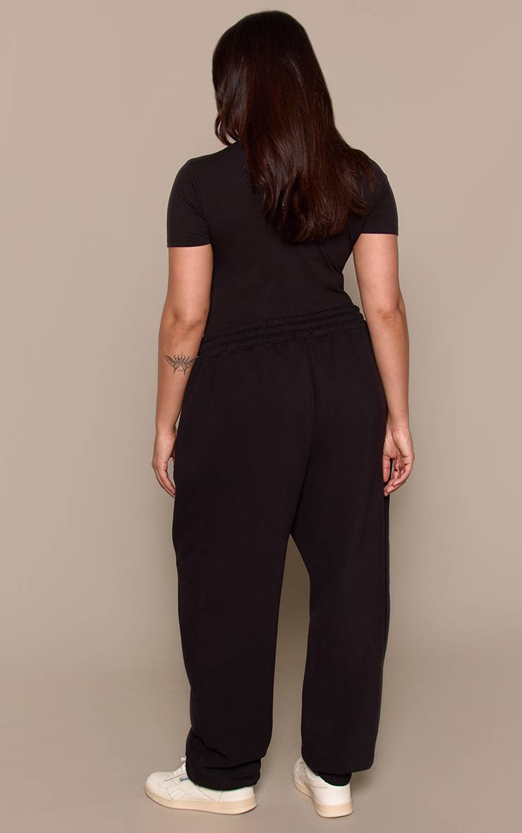 Noir Jogging Grande Taille Avec Logo Embossé