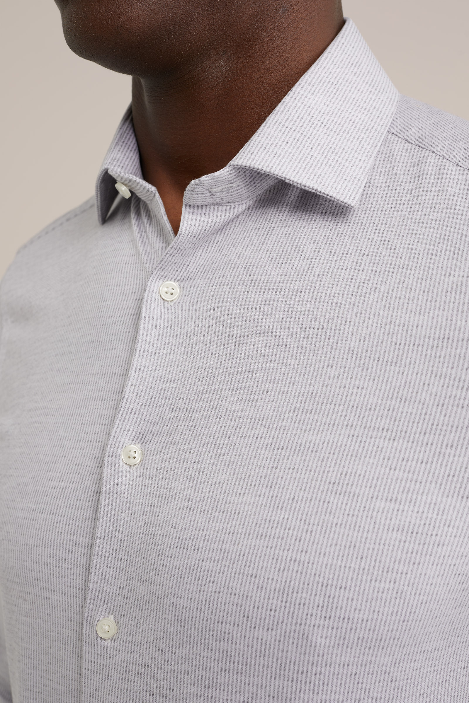 premium jacquard gebreid overhemd met structuur WE Fashion Lichtgrijs