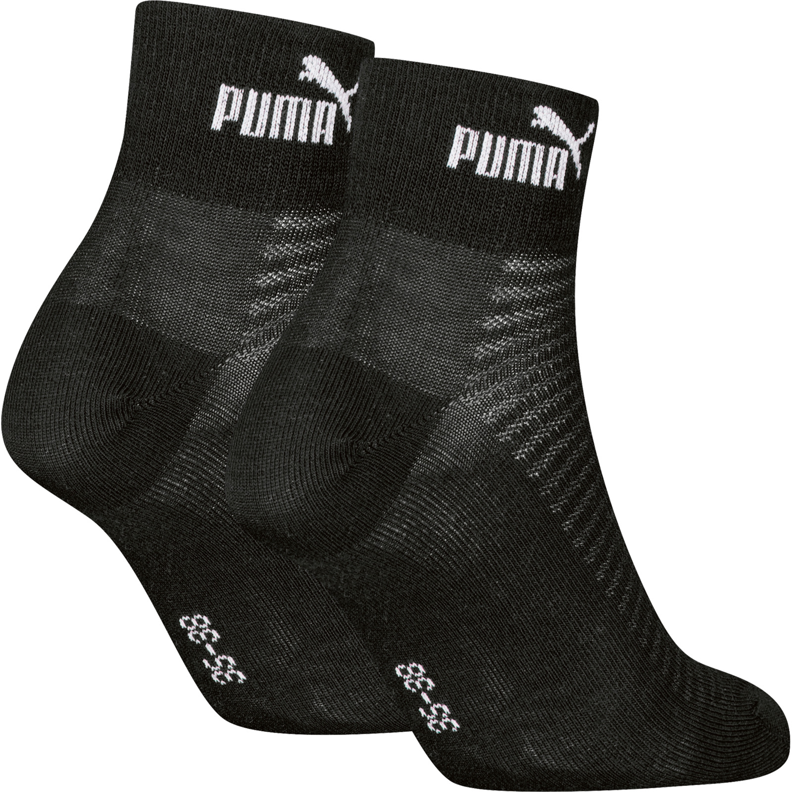 Puma Damen-Quartersocken Mesh, 2 Paar 39-42, schwarz